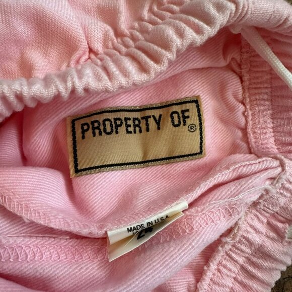Vintage Property Of Women's Pink Straight Leg Drawstring Pants -24 - Picture 6 of 13